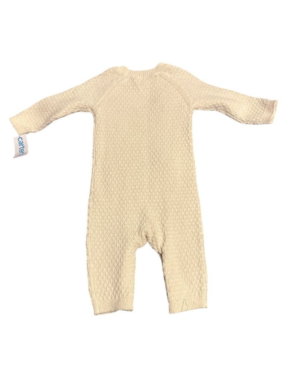 Carters Baby Girls Cream Knit Romper Red Plaid Bow Accents 9M - Picture 4 of 4